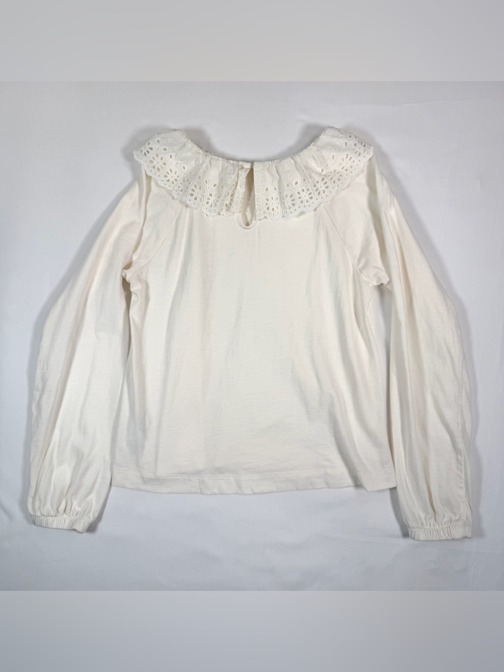 CREWCUTS Girls M Eyelet Lace Collar Blouse Cottagecore Romantic‎ Feminine - Picture 12 of 12
